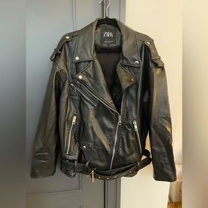 Black Zara Leather Jacket